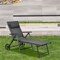 Costway Patio Lounge Chair W/ Wheels Neck Pillow Aluminum Frame Adjustable